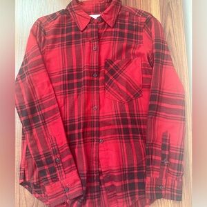Abercrombie & Fitch Red and Black Plaid Shirt